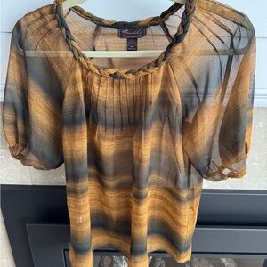 Gold and Black Sheer Women's Top